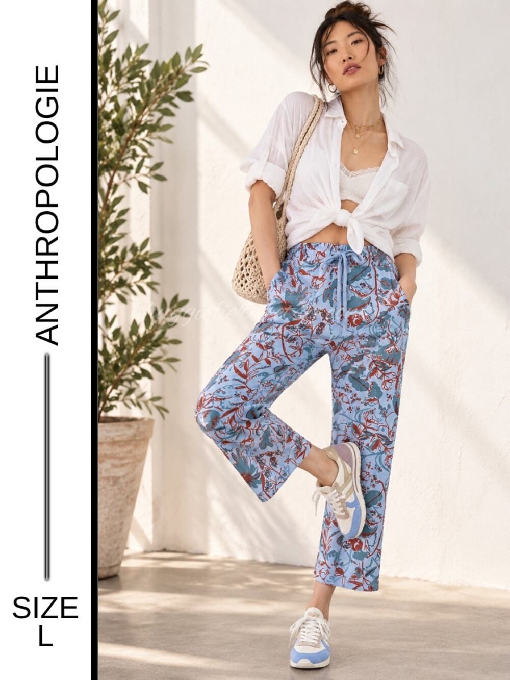 MSRP $118✨Daily Practice by Anthropologie Kick Flare Floral Lounge Pants Size L✨